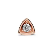 Round Lab-Grown Diamond Triangle Frame Pendant Necklace | Open Frame | Rose Gold