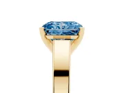 Radiant Cut Solitaire Engagement Ring Setting for a Fancy Blue Lab-Grown Diamond | Yellow Gold