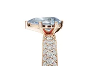 Pear-Shaped Domed Pavé Engagement Ring Setting for a Fancy Blue Lab-Grown Diamond | Rose Gold