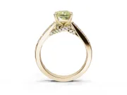 Radiant Cut Pavé Engagement Ring Setting for a Fancy Yellow Lab-Grown Diamond | Crossover Gallery | Yellow Gold