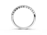 Marquise Lab-Grown Diamond Slanted Half Eternity Wedding Band | Tip Cups | Platinum