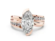 Marquise Graduated Channel Bypass Engagement Ring Setting | Split Shank | Rose Gold