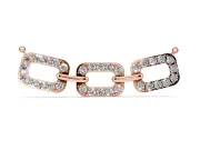 Round Lab-Grown Diamond Pavé Cushion Link Pendant Necklace | Shared Prongs | Rose Gold
