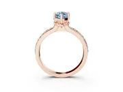 Marquise Channel Set Solitaire Engagement Ring Setting for a Fancy Blue Lab-Grown Diamond | Rope Collar Head | Rose Gold