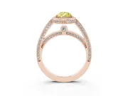 Pear-Shaped Sectioned Halo Engagement Ring Setting for a Fancy Yellow Lab-Grown Diamond | Rose Gold