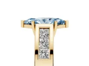 Marquise Channel-Set Engagement Ring Setting for a Fancy Blue Lab-Grown Diamond | Yellow Gold