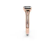 Asscher Cut Split Shank Engagement Ring Setting for a Black Center | Pavé Band | Rose Gold