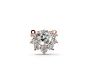 Round Lab-Grown Diamond Fan Cluster Pendant Necklace | Open Top | Rose Gold