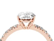 Oval Pave Engagement Ring Setting | Shared Prong Band | Rose Gold