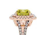 Asscher Cut Halo Engagement Ring Setting for a Fancy Yellow Lab-Grown Diamond | Rose Gold - Design NV-24799