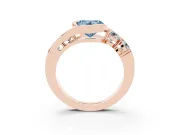 Heart-Shaped Bezel Bypass Engagement Ring Setting for a Fancy Blue Lab-Grown Diamond | Rose Gold