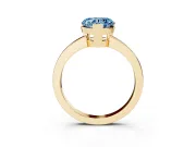 Heart-Shaped Solitaire Engagement Ring Setting for a Fancy Blue Lab-Grown Diamond | Flat Tab Prongs | Yellow Gold