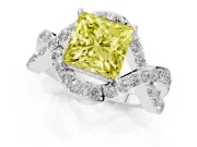 Princess Cut Infinity Twist Engagement Ring Setting for a Fancy Yellow Lab-Grown Diamond | Sterling Silver