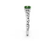 Cushion Cut Vine Engagement Ring Setting for a Fancy Green Lab-Grown Diamond | Sterling Silver