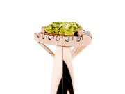 Heart-Shaped Halo Engagement Ring Setting for a Fancy Yellow Lab-Grown Diamond | Square Profile Band | Rose Gold