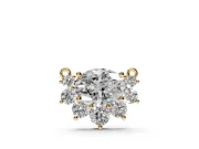Oval Lab-Grown Diamond East-West Cluster Pendant Necklace | Graduated Accents | Yellow Gold