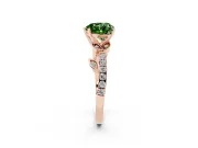 Heart-Shaped Leaf Pavé Engagement Ring Setting for a Fancy Green Lab-Grown Diamond | Rose Gold