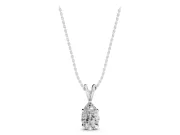 Pear-Shaped Lab-Grown Diamond Solitaire Pendant Necklace | Split V Bail | White Gold
