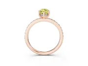 Fancy Yellow Marquise Cut Diamond Pavé Band Ring Set in Rose gold with Prong-Set Center Stone