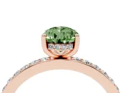 Pear-Shaped Hidden Halo Engagement Ring Setting for a Fancy Green Lab-Grown Diamond | Rose Gold