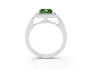 Princess Cut Framed Halo Engagement Ring Setting for a Fancy Green Lab-Grown Diamond | White Gold