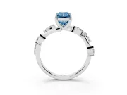 Radiant Cut Twisted Vine Engagement Ring Setting for a Fancy Blue Lab-Grown Diamond | White Gold