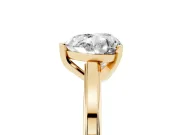 Heart Cut Diamond Solitaire Ring Set in Yellow gold with Prong Setting and Classic Band