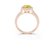 Round Halo Engagement Ring Setting for a Fancy Yellow Lab-Grown Diamond | Rose Gold - Design NV-24729