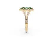 Marquise Split Shank Halo Engagement Ring Setting for a Fancy Green Lab-Grown Diamond | Yellow Gold