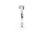 Round Lab-Grown Diamond Channel Set Chevron Wedding Band | V Front | White Gold