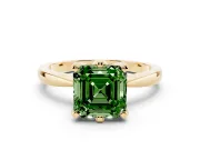 Asscher Cut Engagement Ring Setting for a Fancy Green Lab-Grown Diamond | Yellow Gold - Design NV-24888