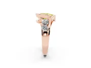 Pear-Shaped Bezel Bypass Engagement Ring Setting for a Fancy Yellow Lab-Grown Diamond | Rose Gold