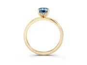 Emerald Cut Hidden Halo Engagement Ring Setting for a Fancy Blue Lab-Grown Diamond | Plain Band | Yellow Gold