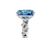 Radiant Cut Graduated Solitaire Engagement Ring Setting for a Fancy Blue Lab-Grown Diamond | White Gold