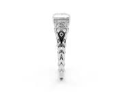Princess Cut Diamond Three-Stone Ring Set in Platinum with Braided Band