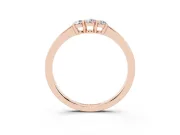Round Diamond Three-Stone Tension Band Set in Rose gold with Prong Setting