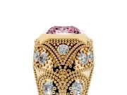Princess Cut Vintage Bezel Engagement Ring Setting for a Fancy Pink Lab-Grown Diamond | Yellow Gold