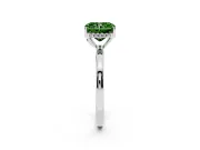 Radiant Cut Hidden Halo Engagement Ring Setting for a Fancy Green Lab-Grown Diamond | Thin Band | Sterling Silver