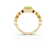 Oval Milgrain Bezel Engagement Ring Setting for a Fancy Yellow Lab-Grown Diamond | Yellow Gold