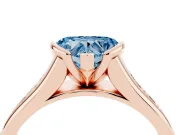 Heart-Shaped Half Bezel Engagement Ring Setting for a Fancy Blue Lab-Grown Diamond | Rose Gold