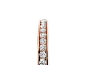 Round Diamond Pavé Eternity Band Set in Rose gold with Channel Setting
