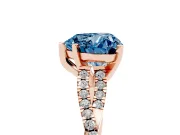 Heart-Shaped Twisted Engagement Ring Setting for a Fancy Blue Lab-Grown Diamond | Rose Gold