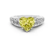 Heart-Shaped Graduated Engagement Ring Setting for a Fancy Yellow Lab-Grown Diamond | Sterling Silver