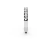 Round Lab-Grown Diamond Milgrain Wedding Band | Scroll Openwork Gallery | Platinum
