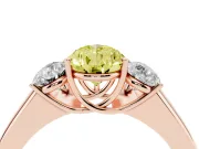 Pear-Shaped 3 Stone Engagement Ring Setting for a Fancy Yellow Lab-Grown Diamond | Rose Gold