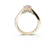 Pear-Shaped Pavé Solitaire Engagement Ring Setting for a Fancy Pink Lab-Grown Diamond | Crossover Gallery | Yellow Gold
