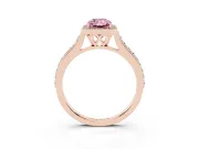 Radiant Cut Halo Engagement Ring Setting for a Fancy Pink Lab-Grown Diamond | Rose Gold - Design NV-24729