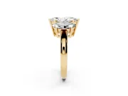 Marquise Three Stone Engagement Ring Setting | Large Side Stones | Yellow Gold