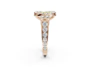 Radiant Cut Halo Engagement Ring Setting for a Fancy Yellow Lab-Grown Diamond | Graduated Channel Band | Rose Gold