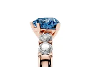 Heart-Shaped Five Stone Engagement Ring Setting for a Fancy Blue Lab-Grown Diamond | Rose Gold